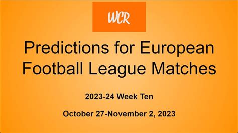 European Football Predictions .